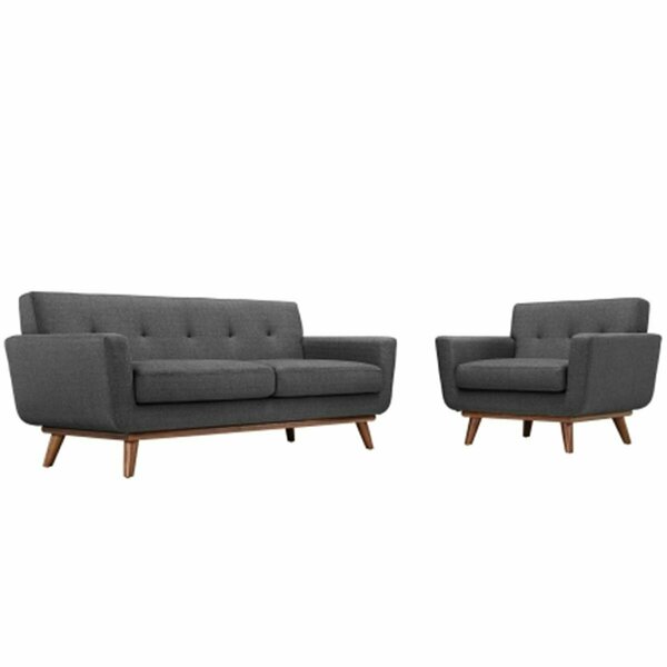 East End Imports Engage Armchair and Loveseat Set of 2- Gray EEI-1346-DOR